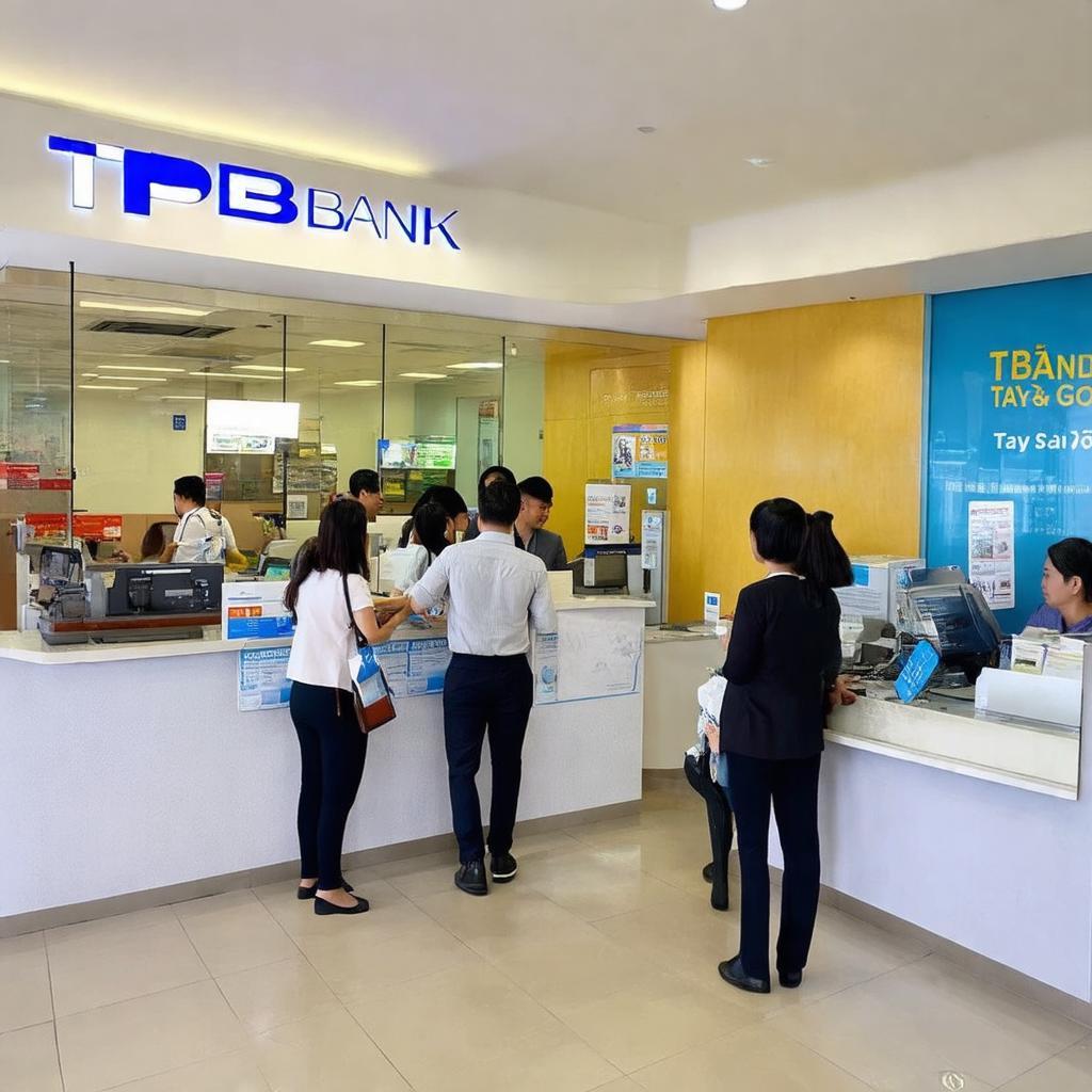 Hình ảnh không gian giao dịch và dịch vụ tại quầy của TPBank Tây Sài Gòn